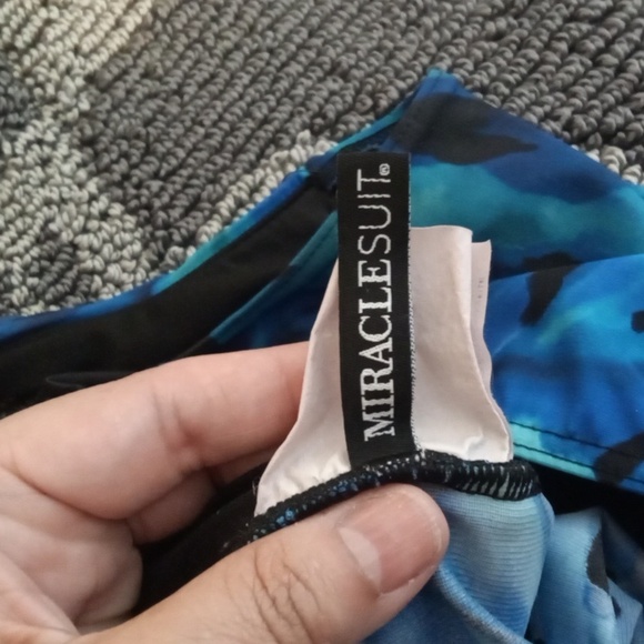 Miraclesuit Blue One Piece Swimsuit Tummy Control Slimming Womens Xl - Picture 5 of 9